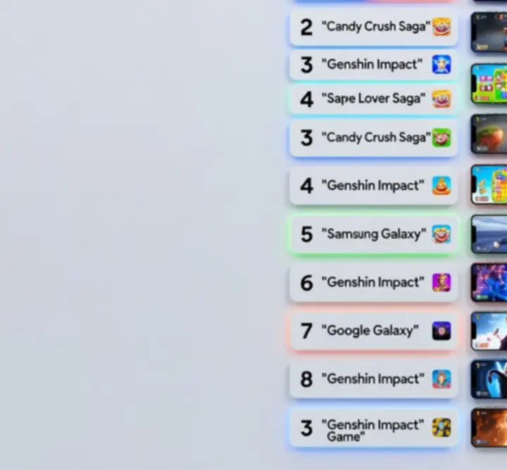 Mobiljáték toplisták és rangsorok illusztráció színes ikonokkal