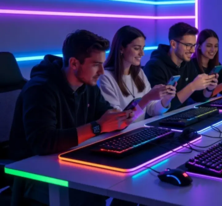 Mobiljáték útmutatót böngésző telefon kijelzője